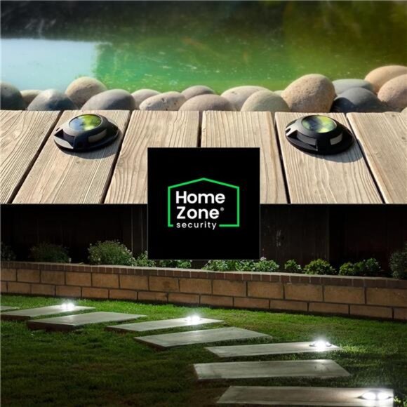 Home Zone Security 4 Packs Solar Deck Light Outdoor 20 Lumens Waterproof - Picture 6 of 7